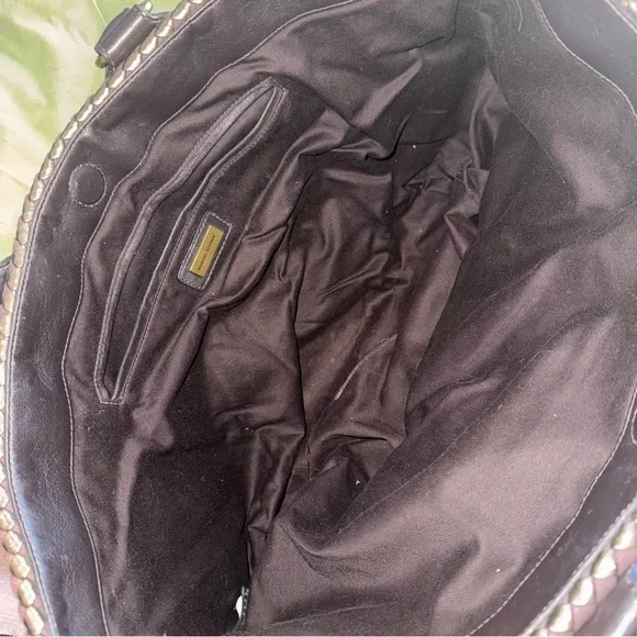 Banana Republic Tangiers Woven Leather Large Tote Bag Brown Bronze - Picture 6 of 10